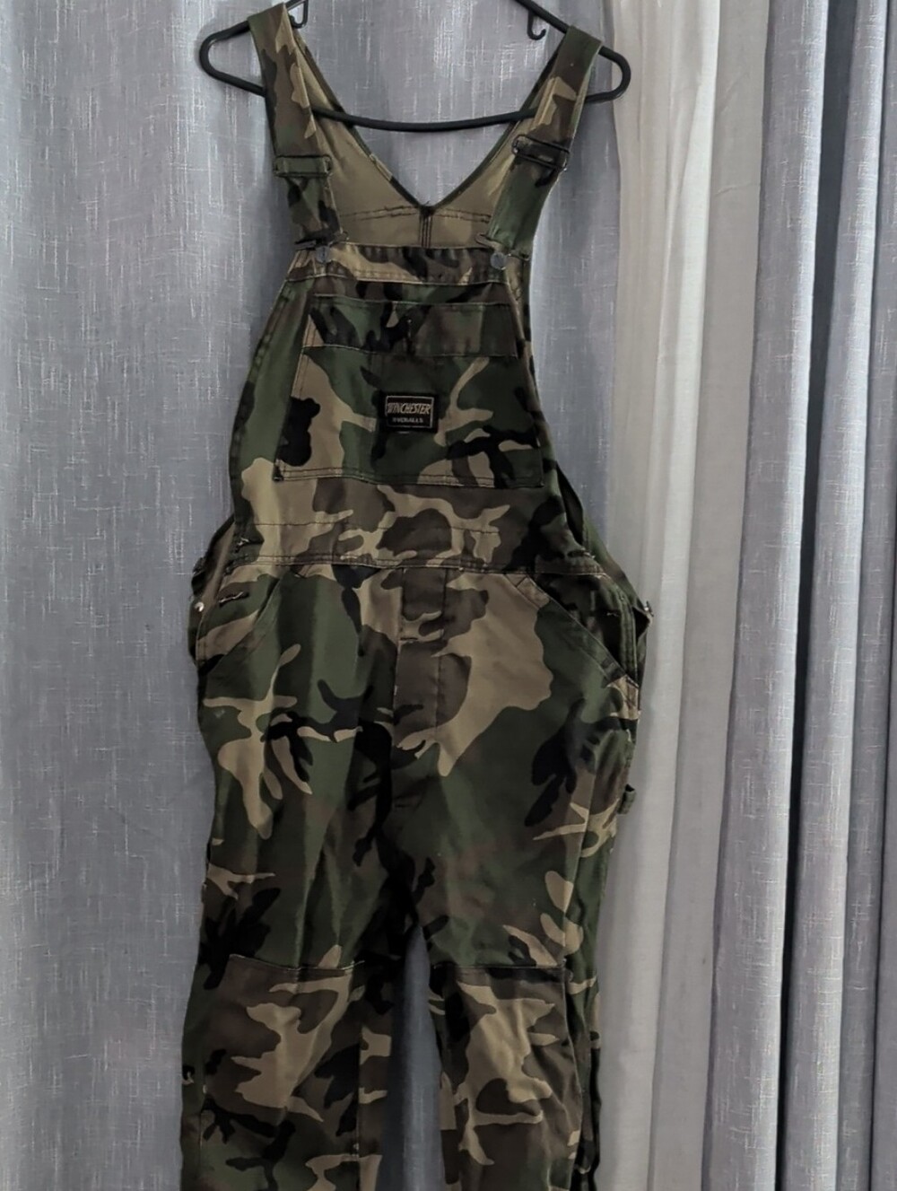 Men's Camo Utility Overalls with Adjustable Straps - Green Camo
